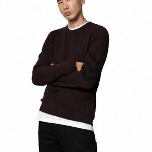Zadig & Voltaire M Kennedy Cashmere 0327 Crewneck Sweater burgundy medium men